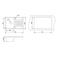 Кухонная мойка Granula ST-7602 7602bl, черный