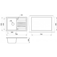 Кухонная мойка Granula ST-7602 7602bt, базальт