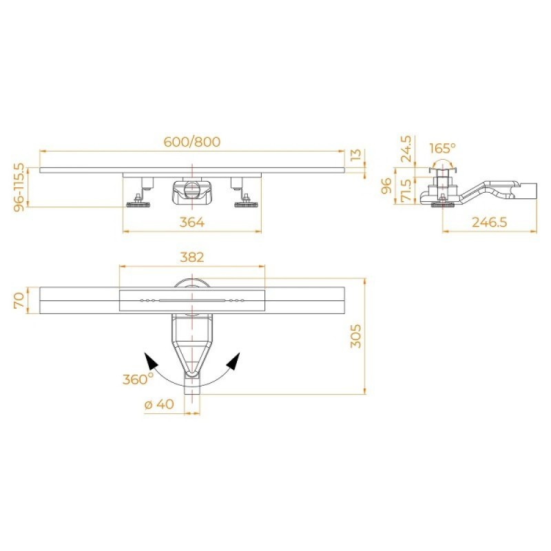 Дренажный канал RGW SDR-53B 76215360-04, 60 см, цвет черный