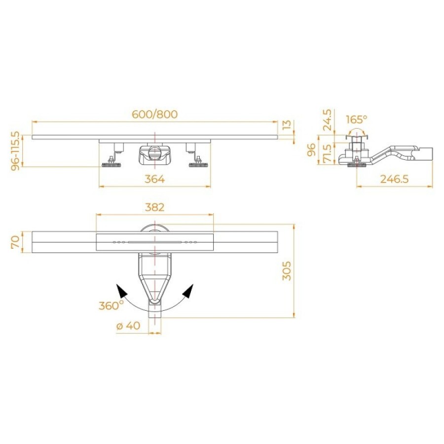 Дренажный канал RGW SDR-53Gb 76215380-06, 80 см, цвет золото