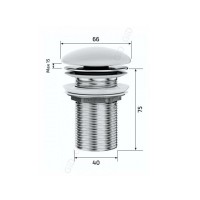 Донный клапан для раковины Gid Minucia G-54BL 76601K, без перелива, Clik-Clak, черный