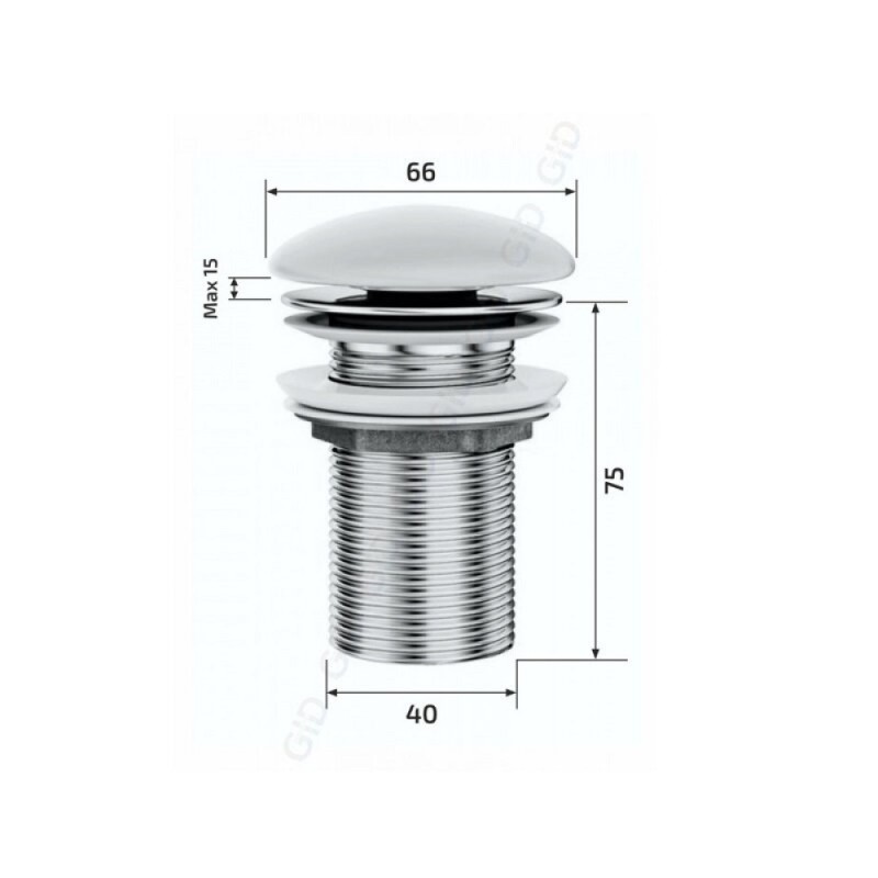 Донный клапан для раковины Gid Minucia G-54BL 76601K, без перелива, Clik-Clak, черный