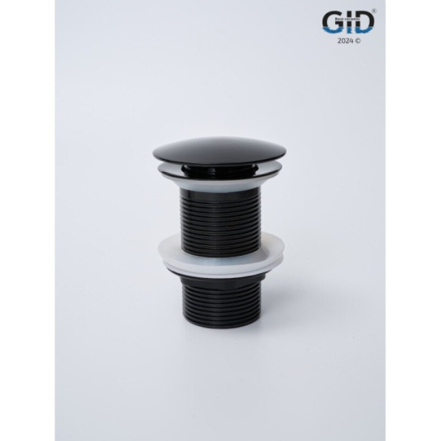 Донный клапан для раковины Gid Minucia G-54BL 76601K, без перелива, Clik-Clak, черный