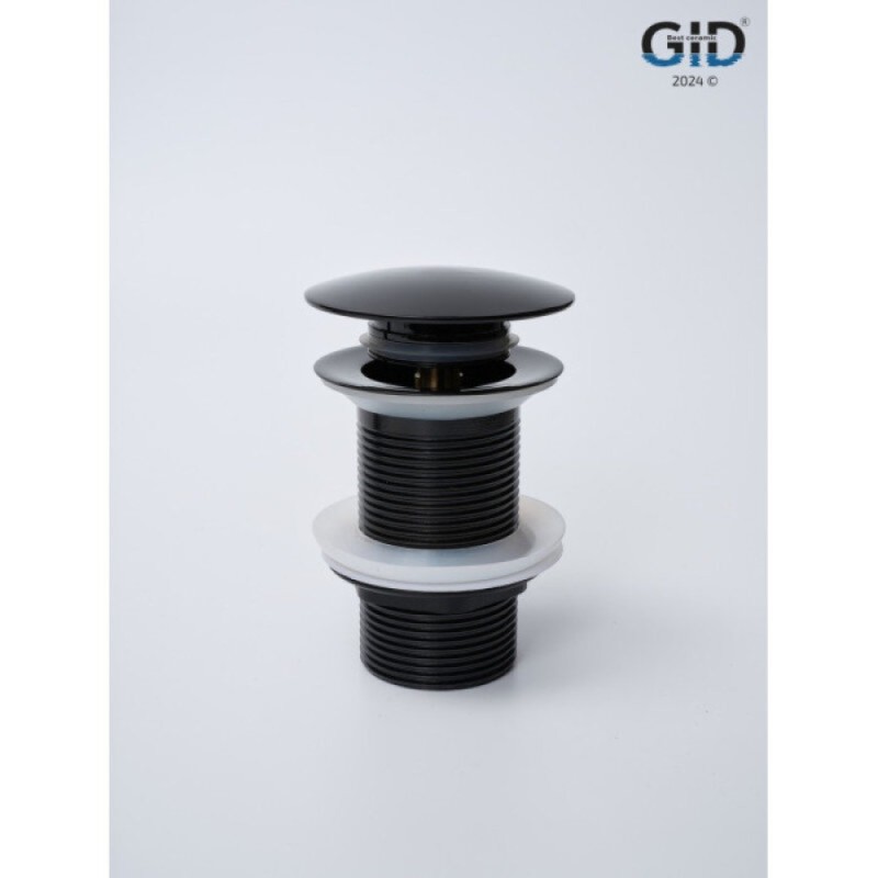 Донный клапан для раковины Gid Minucia G-54BL 76601K, без перелива, Clik-Clak, черный