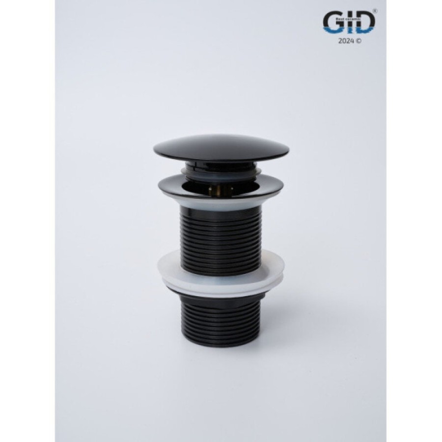 Донный клапан для раковины Gid Minucia G-54BL 76601K, без перелива, Clik-Clak, черный