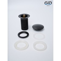 Донный клапан для раковины Gid Minucia G-54BL 76601K, без перелива, Clik-Clak, черный