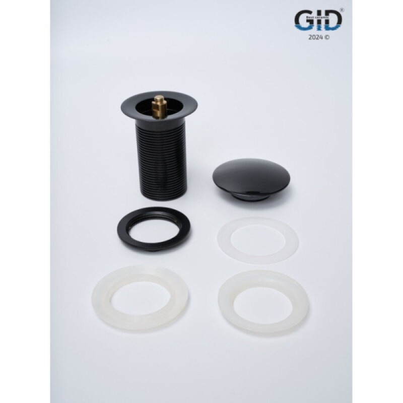 Донный клапан для раковины Gid Minucia G-54BL 76601K, без перелива, Clik-Clak, черный