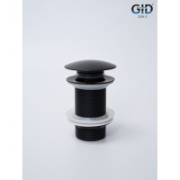 Донный клапан для раковины Gid Minucia G-55BM 76602K, без перелива, Clik-Clak, черный матовый