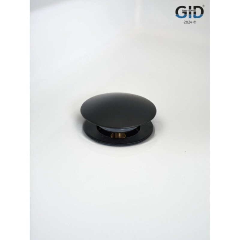 Донный клапан для раковины Gid Minucia G-55BM 76602K, без перелива, Clik-Clak, черный матовый
