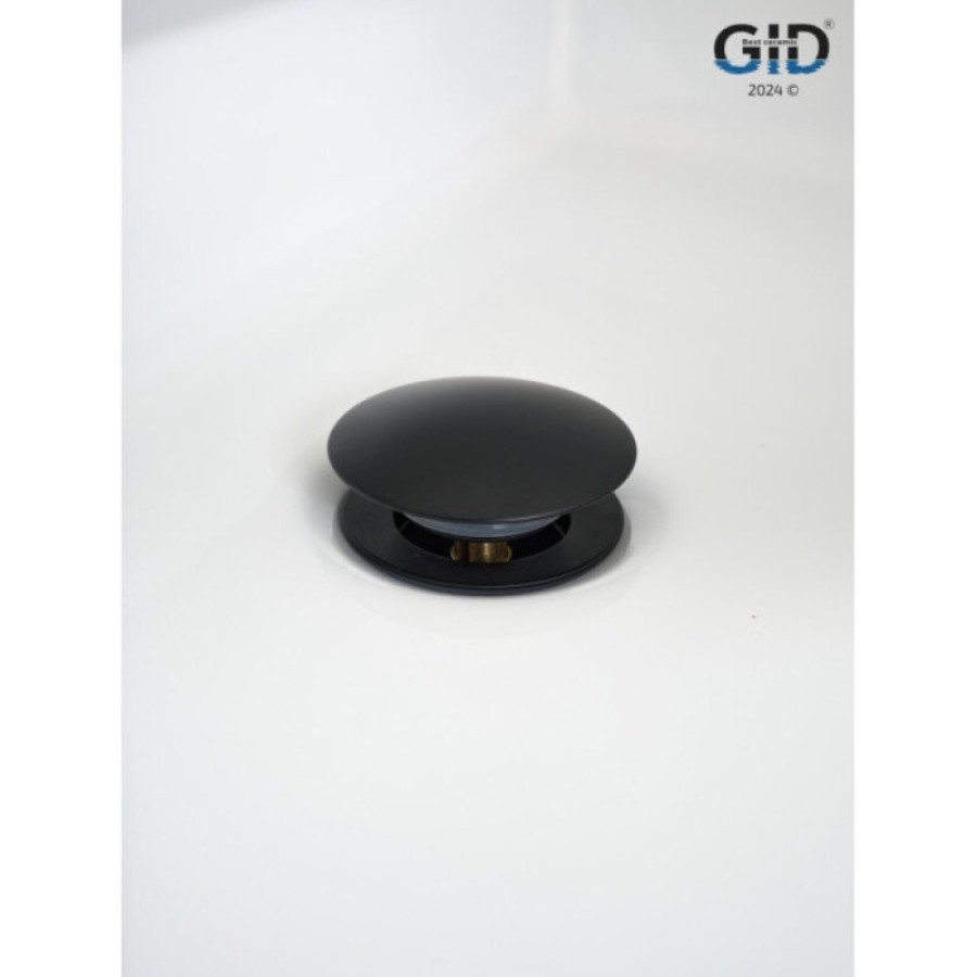 Донный клапан для раковины Gid Minucia G-55BM 76602K, без перелива, Clik-Clak, черный матовый