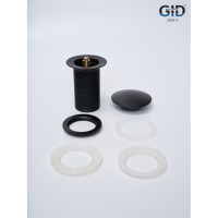 Донный клапан для раковины Gid Minucia G-55BM 76602K, без перелива, Clik-Clak, черный матовый