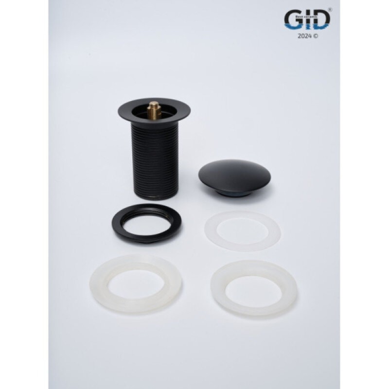Донный клапан для раковины Gid Minucia G-55BM 76602K, без перелива, Clik-Clak, черный матовый