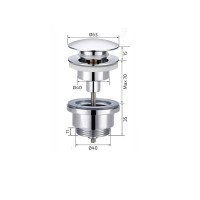 Донный клапан для раковины Gid Minucia G-58BL 76604K, универсальный, Clik-Clak, черный