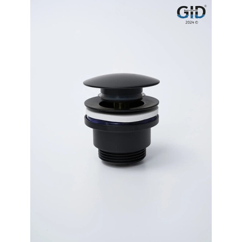 Донный клапан для раковины Gid Minucia G-59BM 76605K, универсальный, Clik-Clak, черный матовый