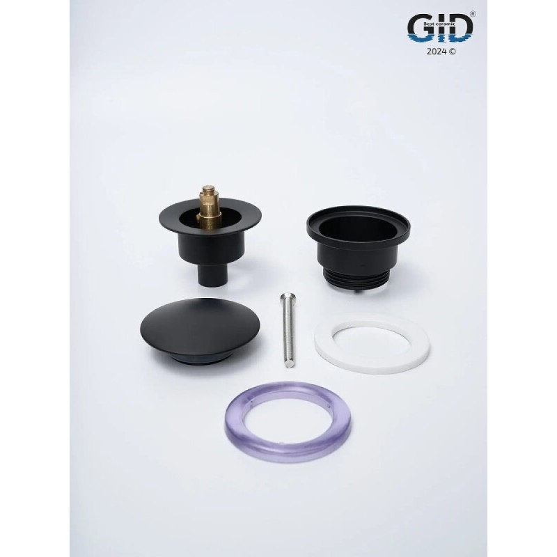 Донный клапан для раковины Gid Minucia G-59BM 76605K, универсальный, Clik-Clak, черный матовый