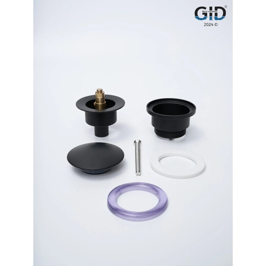 Донный клапан для раковины Gid Minucia G-59BM 76605K, универсальный, Clik-Clak, черный матовый
