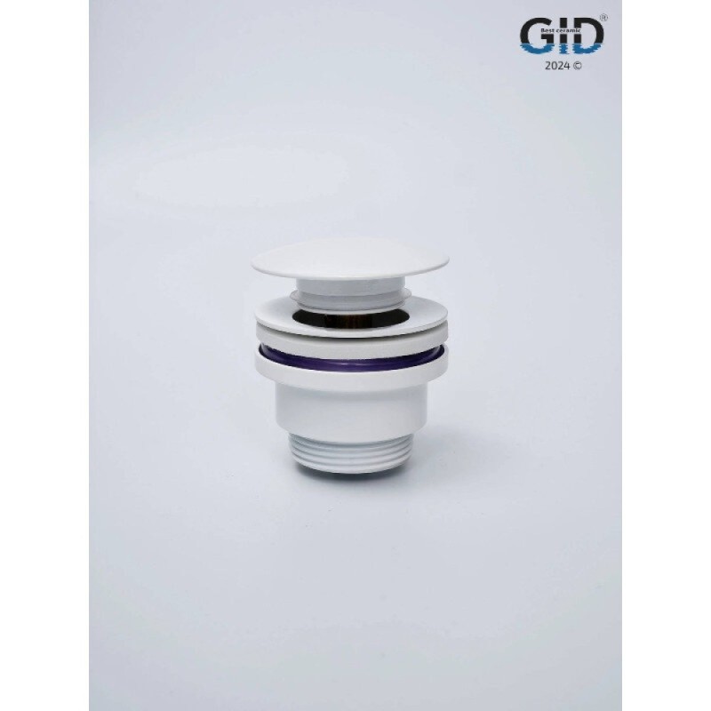 Донный клапан для раковины Gid Minucia G-60W 76606K, универсальный, Clik-Clak, белый
