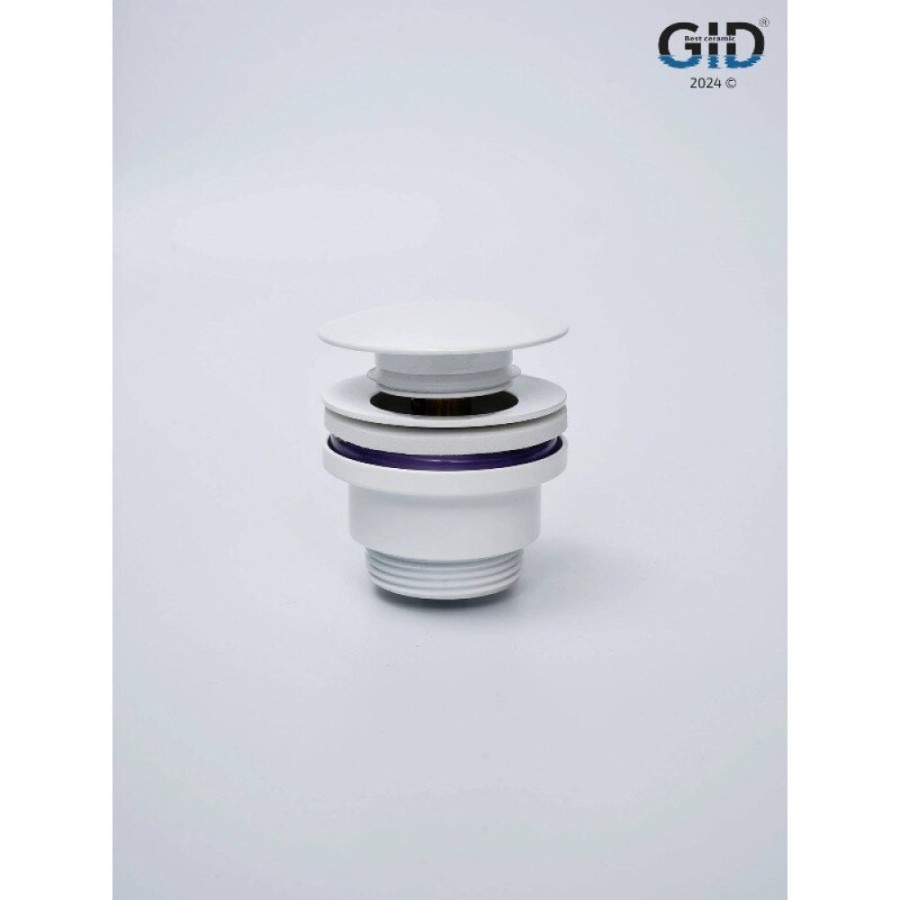 Донный клапан для раковины Gid Minucia G-60W 76606K, универсальный, Clik-Clak, белый