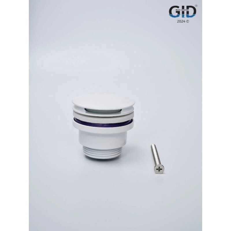 Донный клапан для раковины Gid Minucia G-60W 76606K, универсальный, Clik-Clak, белый
