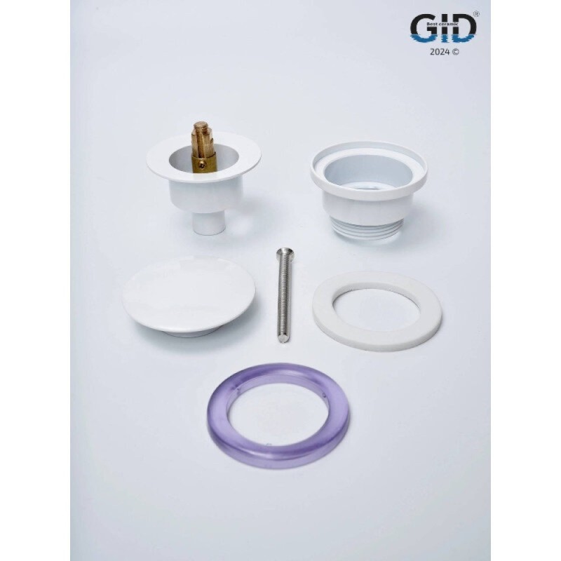 Донный клапан для раковины Gid Minucia G-60W 76606K, универсальный, Clik-Clak, белый
