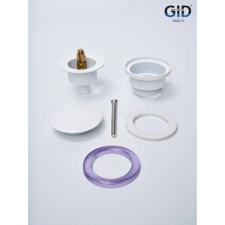 Донный клапан для раковины Gid Minucia G-60W 76606K, универсальный, Clik-Clak, белый