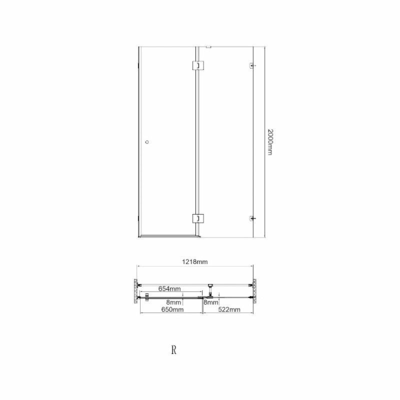 Душевая дверь WasserKRAFT Ems 76H 76H05, 120 см, стекло прозрачное, фурнитура золото глянцевое