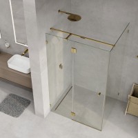 Душевой уголок WasserKRAFT Ems 76H 76H07, 120 х 90 см, стекло прозрачное, фурнитура золото глянцевое
