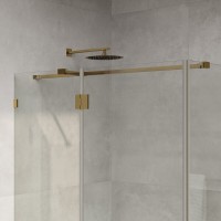 Душевой уголок WasserKRAFT Ems 76H 76H07, 120 х 90 см, стекло прозрачное, фурнитура золото глянцевое