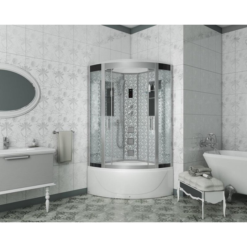 Душевая кабина Niagara 7710W, 100 x 100 см с гидромассажем, стенки белые
