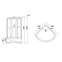 Душевая кабина Niagara 7710W, 100 x 100 см с гидромассажем, стенки белые