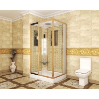 Душевая кабина Niagara 7711GL, 120 x 90 см с гидромассажем, стенки золото, левая
