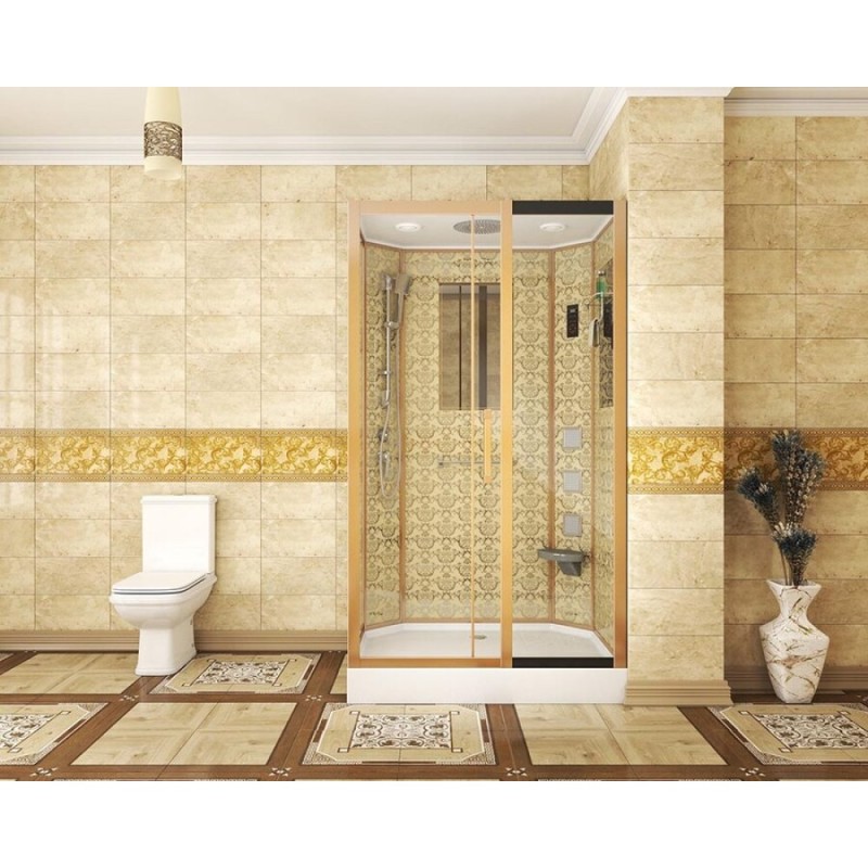 Душевая кабина Niagara 7711GR, 120 x 90 см с гидромассажем, стенки золото, правая