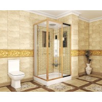 Душевая кабина Niagara 7711GR, 120 x 90 см с гидромассажем, стенки золото, правая