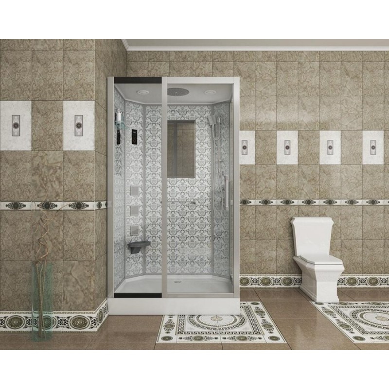 Душевая кабина Niagara 7711WL, 120 x 90 см с гидромассажем, стенки белые, левая