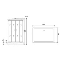 Душевая кабина Niagara 7711WL, 120 x 90 см с гидромассажем, стенки белые, левая
