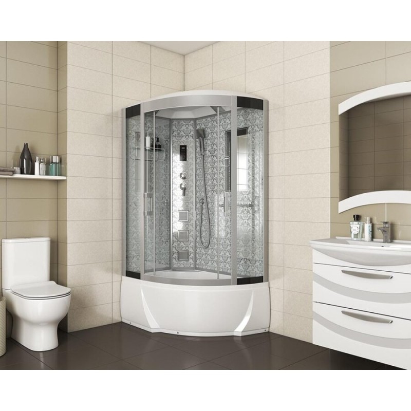 Душевая кабина Niagara 7712WL/R, 120 x 80 см с гидромассажем, стенки белые