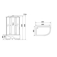 Душевая кабина Niagara 7712WL/R, 120 x 80 см с гидромассажем, стенки белые