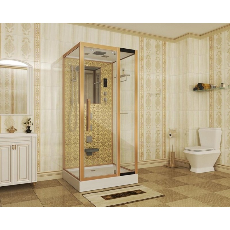 Душевая кабина Niagara 7714G, 100 x 90 см с гидромассажем, стенки золото
