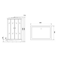 Душевая кабина Niagara 7714G, 100 x 90 см с гидромассажем, стенки золото