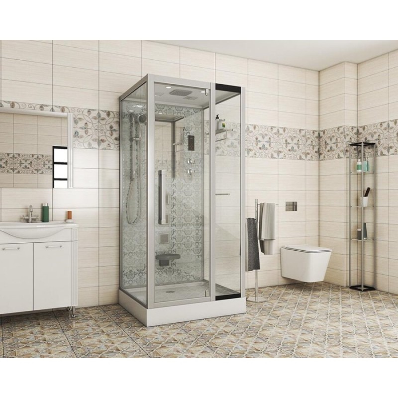 Душевая кабина Niagara 7714W, 100 x 90 см с гидромассажем, стенки белые