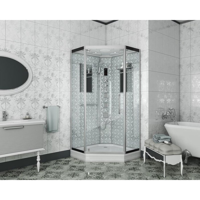 Душевая кабина Niagara 7717W, 100 x 100 см с гидромассажем, стенки белые
