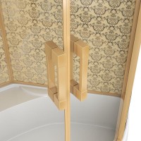 Душевая кабина Niagara 7744G, 120 x 120 см с гидромассажем, стенки золото