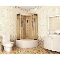 Душевая кабина Niagara 7790G, 90 x 90 см с гидромассажем, стенки золото
