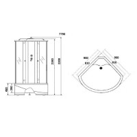 Душевая кабина Niagara 7790W, 90 x 90 см с гидромассажем, стенки белые