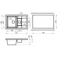 Кухонная мойка Granula GR-7802 7802al, алюминиум