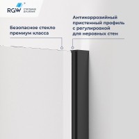 Душевой уголок RGW PA-83-B 78088300-14, 100 х 100 см, стекло прозрачное, профиль черный