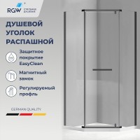 Душевой уголок RGW PA-83-B 78088388-14, 80 х 80 см, стекло прозрачное, профиль черный