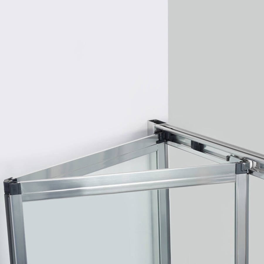 Душевой уголок WasserKRAFT Weser 78F03, 90 х 90 см, стекло прозрачное, профиль хром