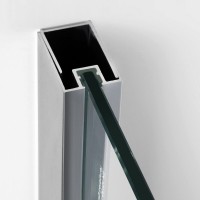 Душевая дверь WasserKRAFT Weser 78F04 90 х 200 см, стекло прозрачное, профиль серебристый