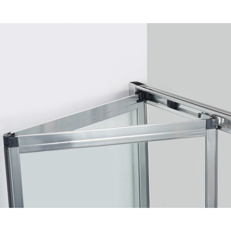 Душевая дверь WasserKRAFT Weser 78F04 90 х 200 см, стекло прозрачное, профиль серебристый